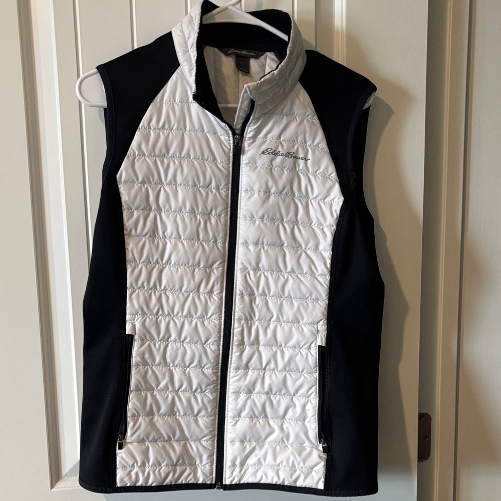 Eddie Bauer Black and White Quilted Vest
